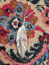 Load image into Gallery viewer, Sterling Silver Hand Forged Feather Pendant
